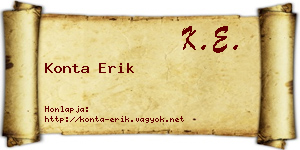 Konta Erik névjegykártya